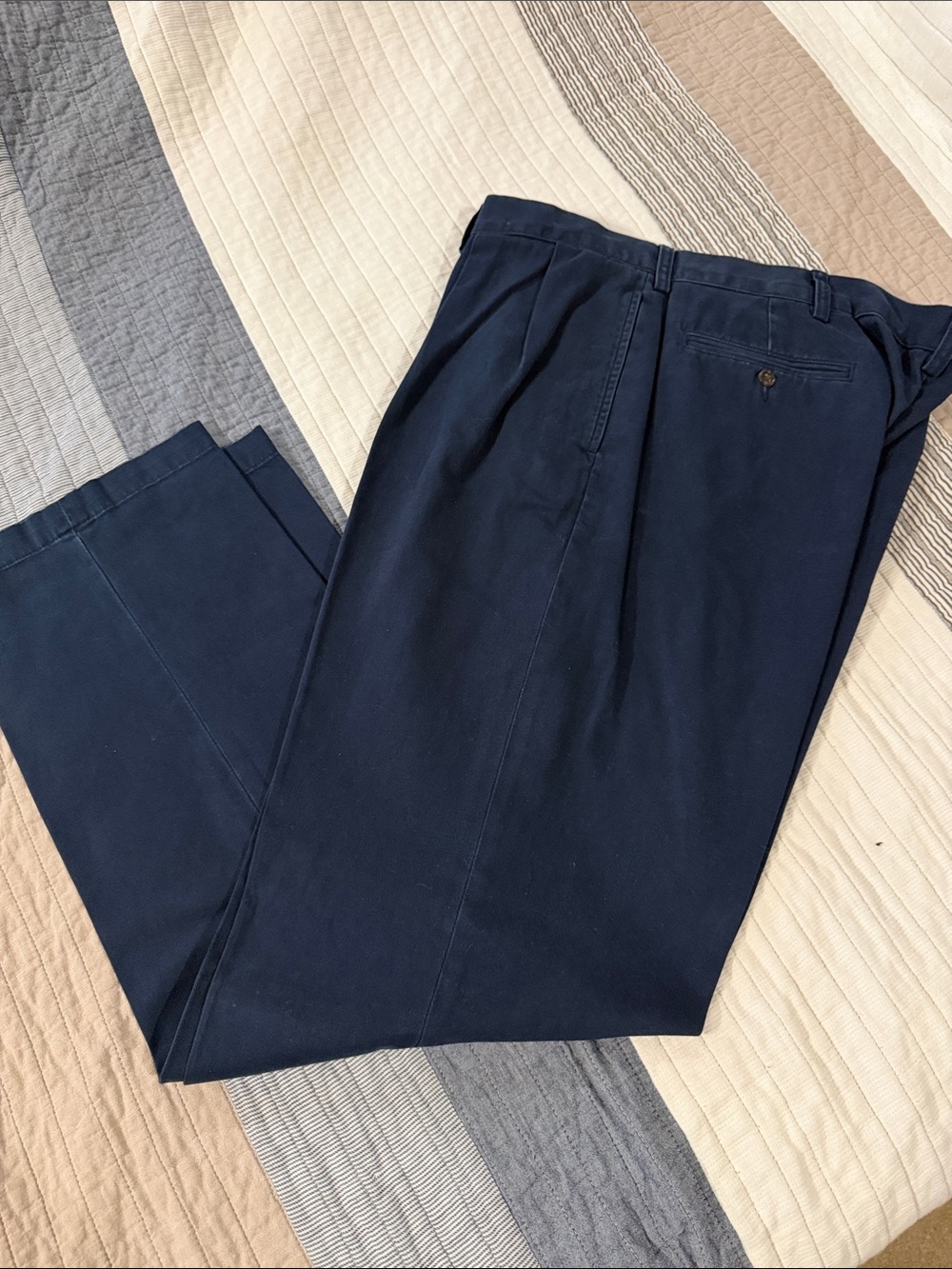 Ralph Lauren Dark Navy Pleated Chino Pants